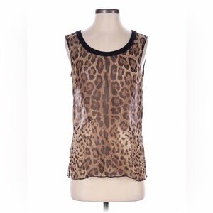 Dolce & Gabbana Animal Print Sheer Tank Top ~ 42 IT / 6 US
